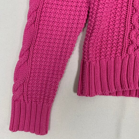 LRL Lauren Ralph Lauren Jeans Co Pink Cable Knit Turtleneck Sweater - Picture 3 of 15